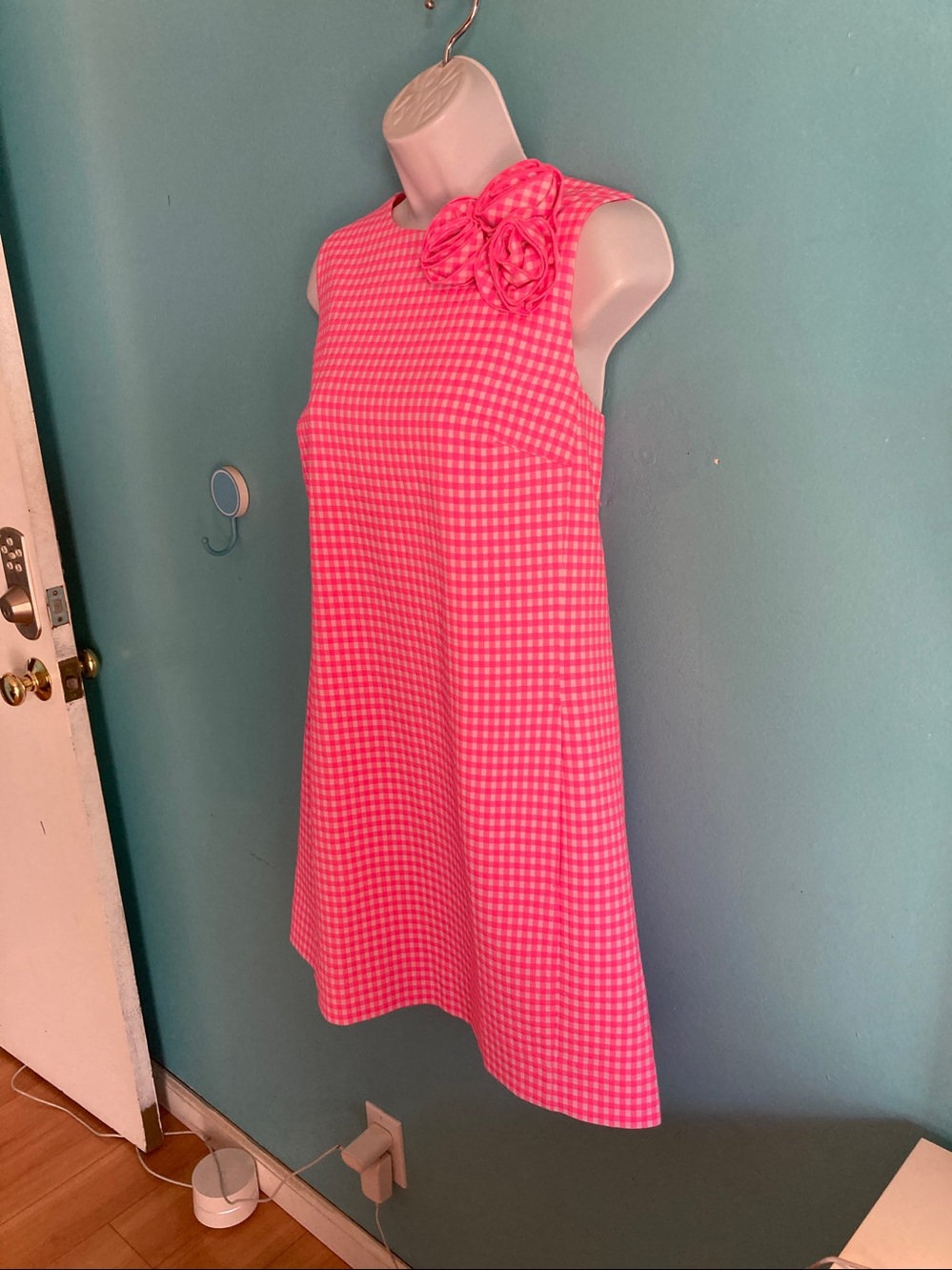 Lilly Pulitzer Edita Stretch Shift Size 8 Pink Check Summer Dress - Picture 16 of 16